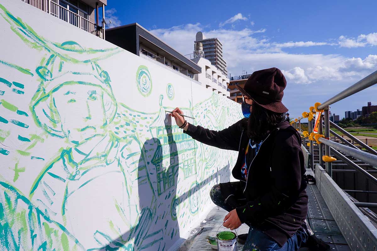 広瀬川にクジラが出現!?】壁画アートプロジェクト「Art Standing in